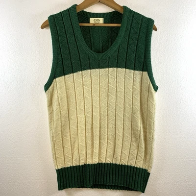 Vintage Mens Colorblock Sweater Vest Sz S/M  Preppy Collegiate Ivy League - Image 1 of 4