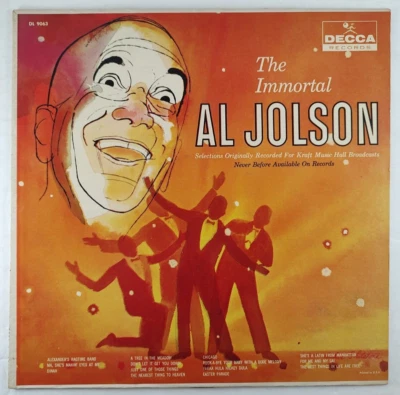 Al Jolson - The Immortal Al Jolson - 1958 Jazz/Ragtime Vinyl LP - Decca DL 9063 - Image 1 of 4