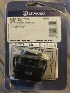 New ATTWOOD Bilge Pump Switch 3 Way Panel Mounted Rocket Switch 7615A3 - Picture 1 of 4