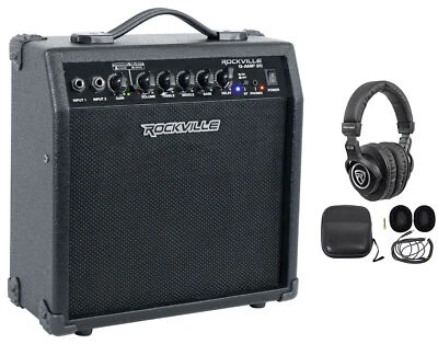 Rockville G-AMP 20 Watt Guitar Amplifier Combo Amp Bluetooth/Delay + Headphones - Image 1 of 4