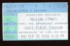 VINTAGE '94 ROLLING STONES CONCERT TICKET STUB (V725) PITTSBURGH, PA 9/29 BONUS - Picture 1 of 4