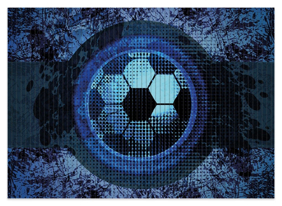 Wallario Duschmatte Bad Teppich Vorleger Fußball Design - Abstraktes Muster blau - Bild 1 von 1