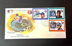 1988 Grenada Official 1st Day Cover Texas Rangers Arlington Stadium Stamped - Picture 1 of 2