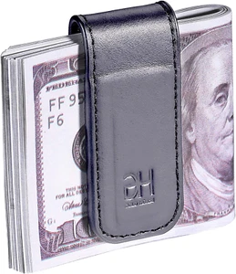 Slim Magnetic Money Clip Genuine Leather Business Card Holder For - Picture 1 of 7
