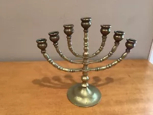 Vintage Messing Menora 7 Arm groß. "Israel Judaica 10"" - Bild 1 von 4
