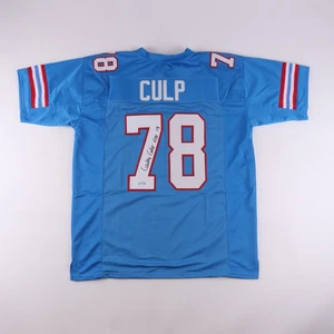CURLEY CULP SIGNED AUTOGRAPHED HOUSTON OILERS CUSTOM JERSEY PSA COA "HOF 13" - Picture 1 of 3