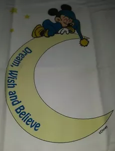 DISNEY PARKS 2 MICKEY DREAM WISH & BELIEVE NEW PILLOW CASES STANDARD WHITE 2 PC - Picture 1 of 3