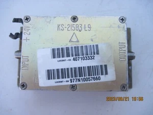 LUCENT RF PRE-AMPLIFIER KS-21583L9 720 MHZ- 820 MHZ  24VDC  26DBM GAIN - Picture 1 of 2