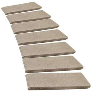 Pure Era Stair Tread Covers 30"X9.5" Rectangle Polypropylene Cream Gray Light - Picture 1 of 9