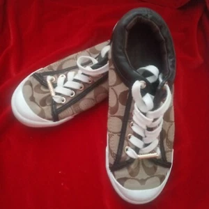 Coach Barrett Damen-Sneaker Größe 5B Signatur-C-Muster braun Schuh - Bild 1 von 9
