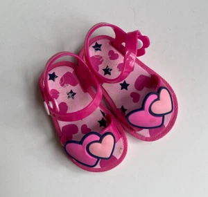 Tiptoes baby girl size 1 pink jelly sandals hearts shoes, VGUC - Picture 1 of 2