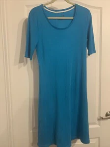 Isaac Mizrahi Size Small  T Shirt Dress Turquoise S - Picture 1 of 7
