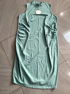 Ladies NEXT MATERNITY Sage Green Stretch Jersey Sleeveless Dress Size 20 Bnwt - Picture 1 of 6