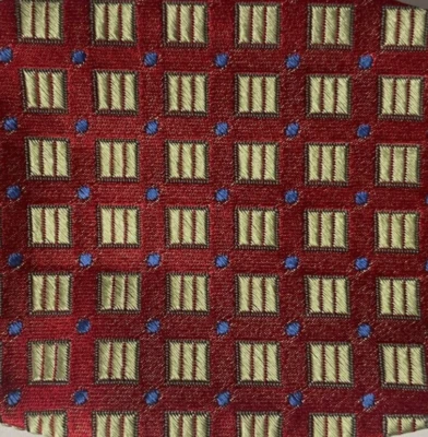 Bow Tie Men Silk Red Green Geometric SELF TIE Bowtie - Image 1 of 4