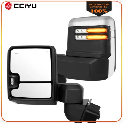 Chrome Power Mirrors Fit For 19-22 Chevy silverado/GMC Serria 2500 3500 LH&RH Foto 1 de 4