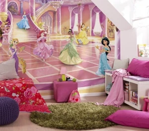 Mädchen Schlafzimmer Wandbild Disney Prinzessin Fototapete Rosa Rot Ballsaal - Bild 1 von 5