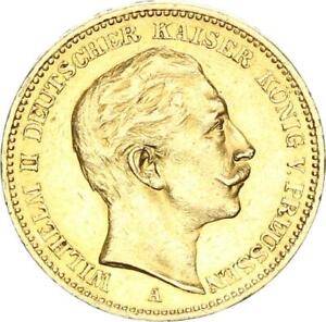 Prusy Wilhelm II. 20 marek 1898 A złoto ss-vz J 252