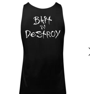 Camiseta sin mangas SALT LIFE negra "BAIT N DESTRUY" PARA HOMBRE GRANDE NUEVA CON ETIQUETAS - Imagen 1 de 3