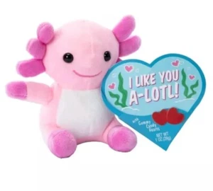 Valentine's Day Mini Axolotl Plush With Gummy Candy Set, Cute Axolotl - Picture 1 of 5