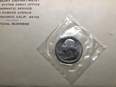1965 Washington SMS Quarter from Special Mint Set San Francisco Mint 122022 84a - Image 1 of 2