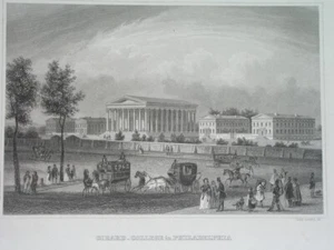 1850 UNGEWÖHNLICHES ORIGINAL PHILADELPHIA PENNSYLVANIA College VEREINIGTE STAATEN - Bild 1 von 3