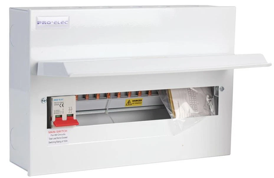 PRO ELEC - 16 Way Metal Consumer Unit, 100A Main Switch - Image 1 of 1