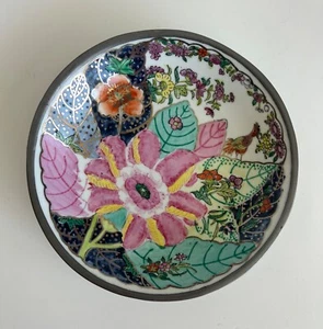 Neiman Marcus - Tobacco Leaf Porcelain Pewter encased Bowl 1960s - Picture 1 of 6