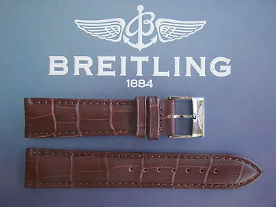 CALIDAD 22MM MARRÓN COCODRILO IMPRESIÓN CORREA RELOJ CORREA PULSERA CORREA PARA WIDELING Foto 1 de 2