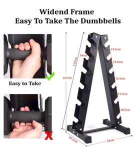6 Pairs Dumbbell Storage Rack Vertical Heavy Weight Set Home Gym Equip. 107cm Hi - Picture 1 of 8