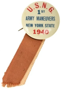 1940 Army Maneuvers Button - Picture 1 of 2