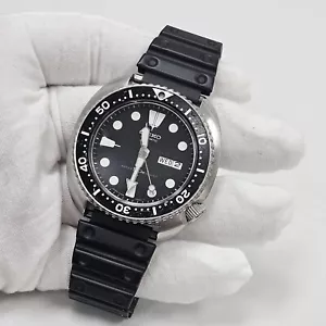 Orologio Vintage Seiko Turtle Uomo Subacqueo Automatico 6309-7049 Quadrante Nero Funzionante - Foto 1 di 11