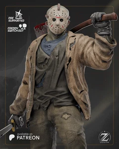 Jason Voorhees 3D Printed Figure, Unpainted Hockey Mask Model Kit - Picture 1 of 13