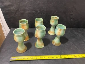 Calice ceramica Gotek lotto di 6 verde di Gotek Colonia Tovar Studio Venezuela - Foto 1 di 7