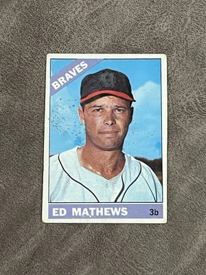 1966 Topps Ed Eddie Mathews #200 VG-EX Braves Vintage HOF! - Image 1 of 2