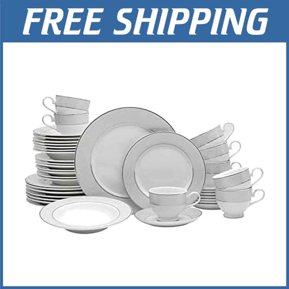 Sophisticated Porcelain Dinnerware, Service for 8 - Image 1 of 4