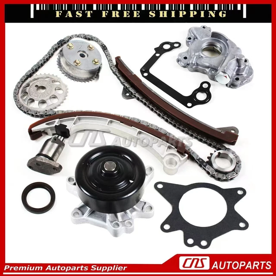 Timing Chain Kit VVT Gears + Water/Oil Pumps 00-08 Toyota Corolla Pontiac 1.8L Foto 1 de 4