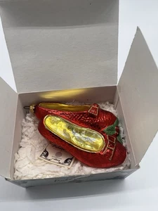 Pantofole Kurt Adler Polonaise Rubino Ornamento Vetro, 1998, include scatola originale Rare - Foto 1 di 5