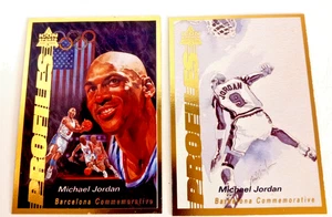 1992 ICON SPORTS BARCELONA MICHAEL JORDAN PROFILES (2) GOLD CARDS #'S 13 & 17 - Picture 1 of 11