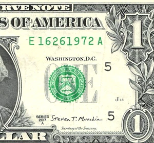 Geburtstagsschein 26. Juni 1972 ausgefallene Seriennummer One Dollar Schein E16261972A - Bild 1 von 3