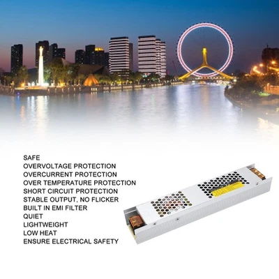 12V Power Supply Aluminum Alloy Shell Stable Low Noise Operation LED Switch - Image 1 of 4