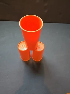 Vintage Tupperware #117 orange Becher Tassen.  6 Unzen 3er Set  - Bild 1 von 10