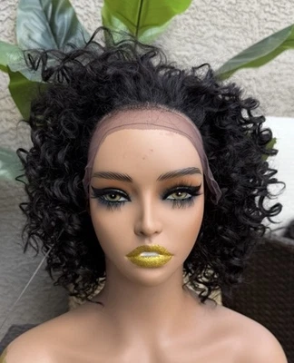 NUEVA PELUCA DE ENCAJE 13x4 rizada estilo RNB imita el color natural del cabello entre 1b-2 Foto 1 de 4