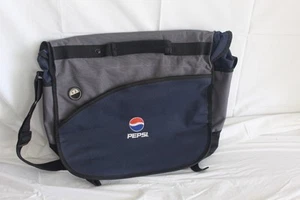 Pepsi Messenger Bag Crossbody Adjustable Strap Blue and Gray - Picture 1 of 6