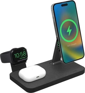 Chargeur iPhone - Carburant - Station de charge sans fil pliable 3 en 1 avec 45W Gris - Photo 1 sur 2