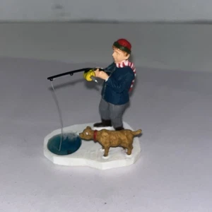 Vintage 2001 Lemax Village "Ice Fishing" Figure Boy Christmas - Picture 1 of 1