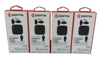 Griffin 2 in 1 Travel Charger Sync Cable Micro USB Connector Lot of 4 - Image 1 of 4
