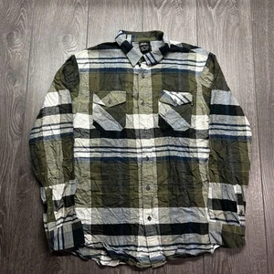 Oakley Shirt Mens Large Flannel Button Up Long Sleeve Green Plaid Outdoors - Picture 1 of 10