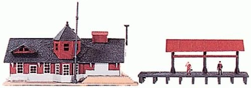 Model Power 427 HO Scale Station And Freight Shed Building Kit - Image 1 of 1
