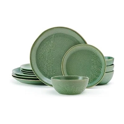 Carrie 12 Piece Dinnerware Set, Service for 4, Green - Image 1 of 4