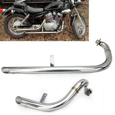 For YAMAHA Virago V Star XV125 XV250 Muffler Exhaust Pipes Full System Silencer - Image 1 of 4